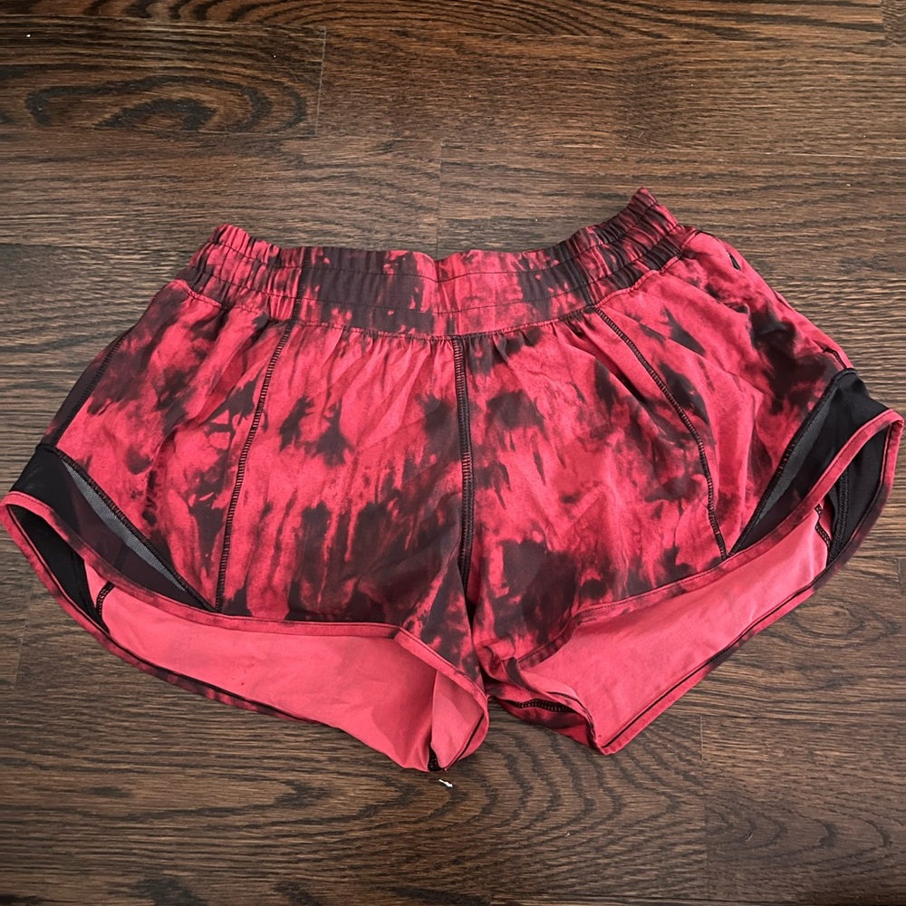 Lululemon Athletica Red and Black Athletic Shorts